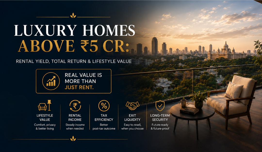 Luxury Homes Above ₹5 Cr: Rental Yield, Total Return & Lifestyle Value